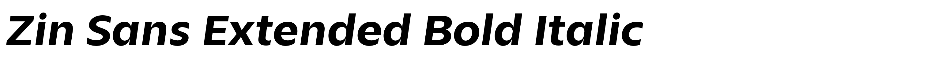 Zin Sans Extended Bold Italic